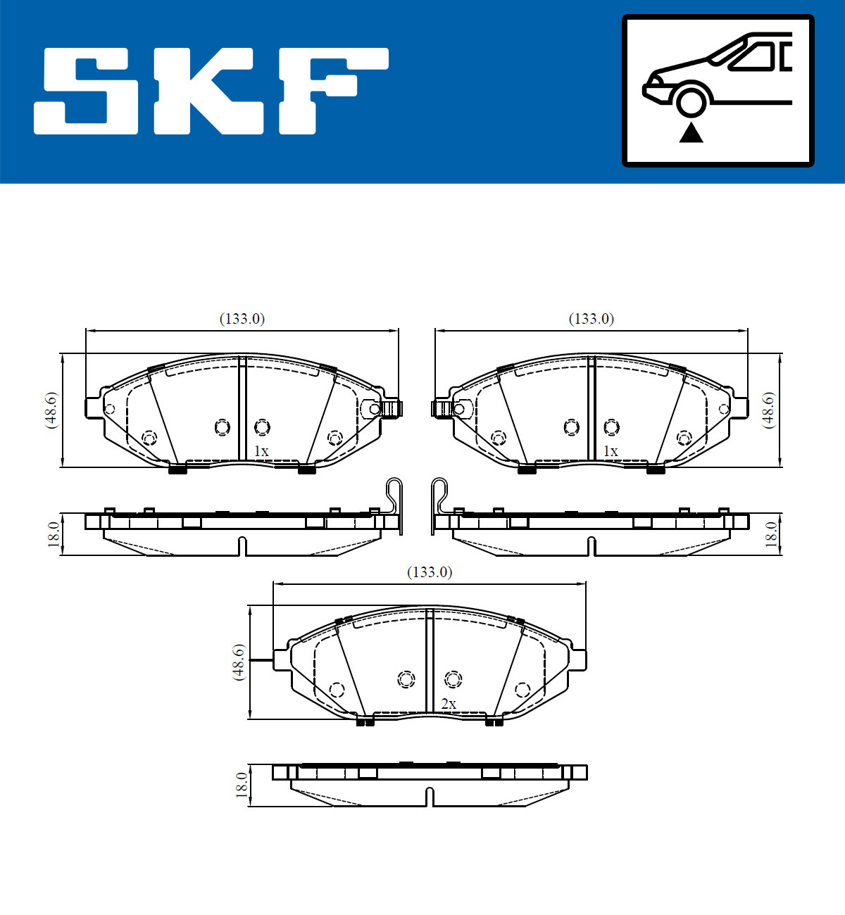 Set placute frana,frana disc VKBP 80305 A SKF